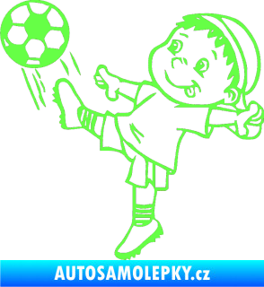 Samolepka Dítě v autě 022 levá fotbalista Fluorescentní zelená