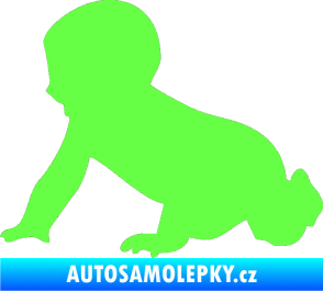 Samolepka Dítě v autě 025 levá miminko silueta Fluorescentní zelená