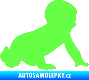 Samolepka Dítě v autě 025 pravá miminko silueta Fluorescentní zelená