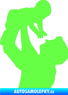 Samolepka Dítě v autě 026 levá miminko v náruči Fluorescentní zelená