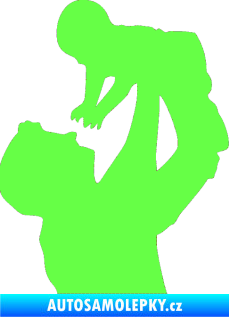 Samolepka Dítě v autě 026 pravá miminko v náruči Fluorescentní zelená