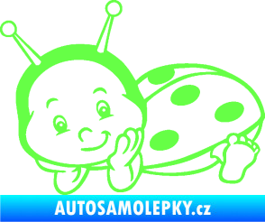 Samolepka Dítě v autě 063 levá beruška Fluorescentní zelená