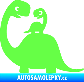Samolepka Dítě v autě 105 levá dinosaurus Fluorescentní zelená
