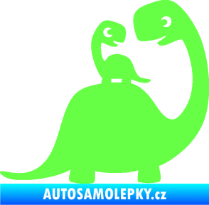 Samolepka Dítě v autě 105 pravá dinosaurus Fluorescentní zelená