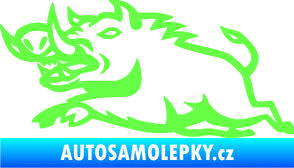 Samolepka Divoké prase 004 levá Fluorescentní zelená