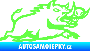 Samolepka Divoké prase 004 pravá Fluorescentní zelená