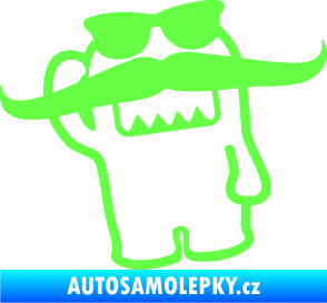 Samolepka Domo 016 levá s knírem Fluorescentní zelená