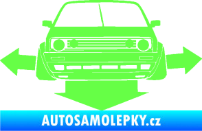 Samolepka Down and out car 002 Fluorescentní zelená