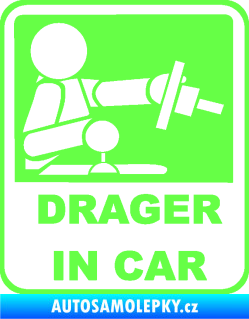 Samolepka Drager in car 001 Fluorescentní zelená