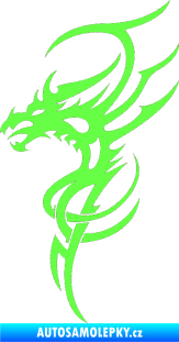 Samolepka Dragon 017 levá Fluorescentní zelená