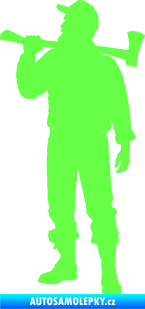 Samolepka Dřevorubec 001 levá Fluorescentní zelená