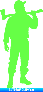 Samolepka Dřevorubec 001 pravá Fluorescentní zelená