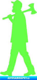 Samolepka Dřevorubec 002 levá Fluorescentní zelená