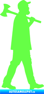 Samolepka Dřevorubec 002 pravá Fluorescentní zelená