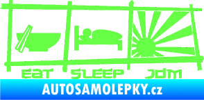 Samolepka Eat sleep JDM Fluorescentní zelená