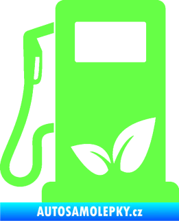 Samolepka Elektro auto 001 levá symbol eko čerpací stanice Fluorescentní zelená