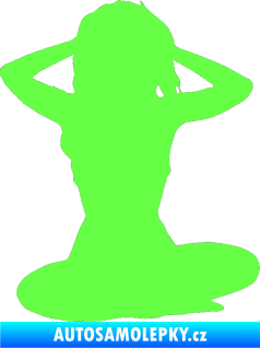 Samolepka Erotická žena 042 pravá Fluorescentní zelená