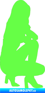 Samolepka Erotická žena 044 pravá Fluorescentní zelená