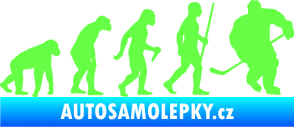 Samolepka Evoluce 003 hokej pravá Fluorescentní zelená