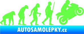 Samolepka Evoluce 004 pravá motorkář Fluorescentní zelená