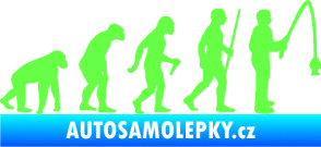 Samolepka Evoluce 005 rybář pravá Fluorescentní zelená