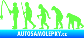 Samolepka Evoluce 005 rybář levá Fluorescentní zelená