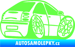 Samolepka Fiat Bravo karikatura pravá Fluorescentní zelená