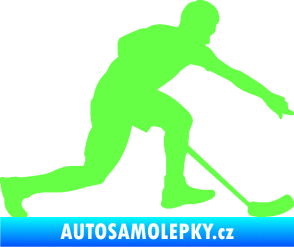 Samolepka Florbal 005 pravá Fluorescentní zelená