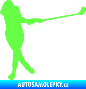 Samolepka Florbal 006 pravá  Fluorescentní zelená