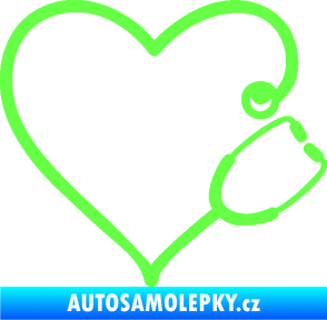 Samolepka Fonendoskop 002 pravá  zdravotní sestřička Fluorescentní zelená