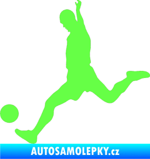 Samolepka Fotbalista 023 levá Fluorescentní zelená