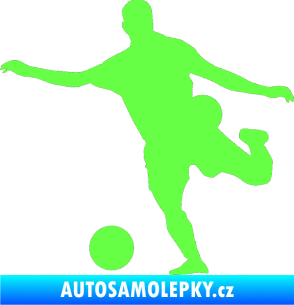 Samolepka Fotbalista 032 levá Fluorescentní zelená
