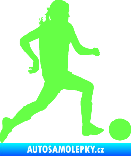 Samolepka Fotbalistka 001 pravá Fluorescentní zelená