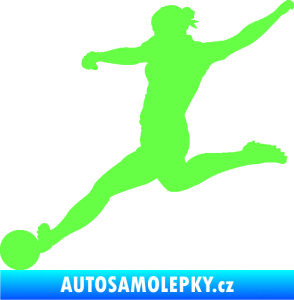 Samolepka Fotbalistka 002 levá Fluorescentní zelená