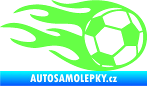 Samolepka Fotbalový míč 004 pravá v plamenech Fluorescentní zelená