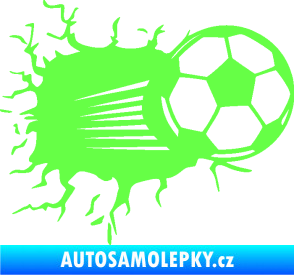 Samolepka Fotbalový míč 005 pravá Fluorescentní zelená