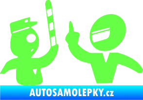Samolepka Fuck the police 003 Fluorescentní zelená