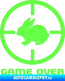 Samolepka Game over lov zajíce Fluorescentní zelená