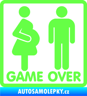 Samolepka Game over varianta jsem v tom Fluorescentní zelená