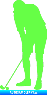 Samolepka Golfista 007 levá Fluorescentní zelená