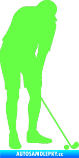 Samolepka Golfista 007 pravá Fluorescentní zelená