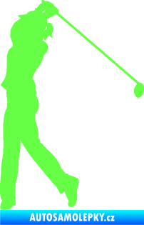 Samolepka Golfistka 013 levá Fluorescentní zelená