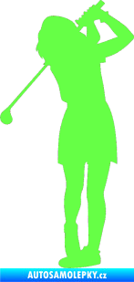 Samolepka Golfistka 014 levá Fluorescentní zelená