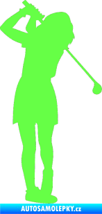 Samolepka Golfistka 014 pravá Fluorescentní zelená