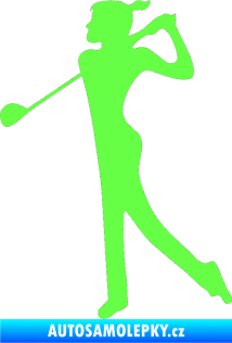 Samolepka Golfistka 016 levá Fluorescentní zelená