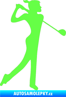 Samolepka Golfistka 016 pravá Fluorescentní zelená
