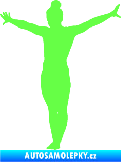 Samolepka Gymnastka 002 levá Fluorescentní zelená