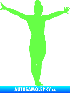 Samolepka Gymnastka 002 pravá Fluorescentní zelená