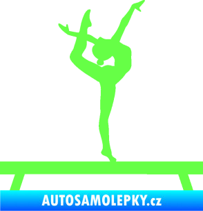 Samolepka Gymnastka 003 pravá kladina Fluorescentní zelená