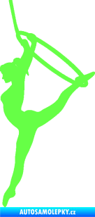 Samolepka Gymnastka 004 levá cvičení s kruhem Fluorescentní zelená